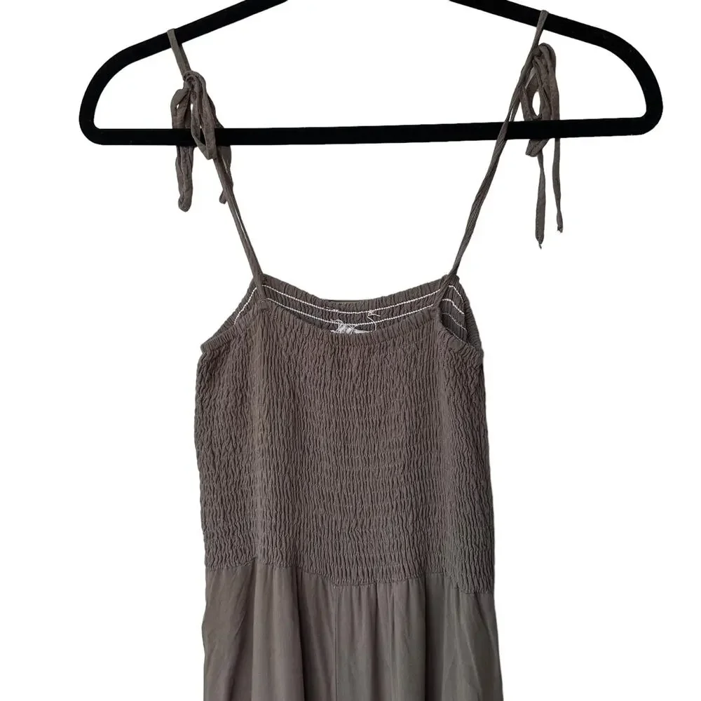 urban outfitters uo smocked tie strap jumpsuit women xsmall xs - Picture 5 of 11